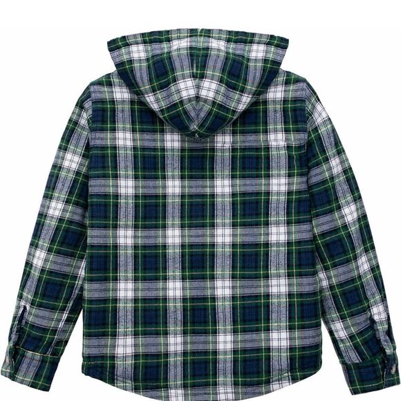 ThCreasa Boys‎ Plaid Flannel Sherpa Zip Up LS Jacket Green L (10-12) NWT IN PKG - Picture 6 of 9